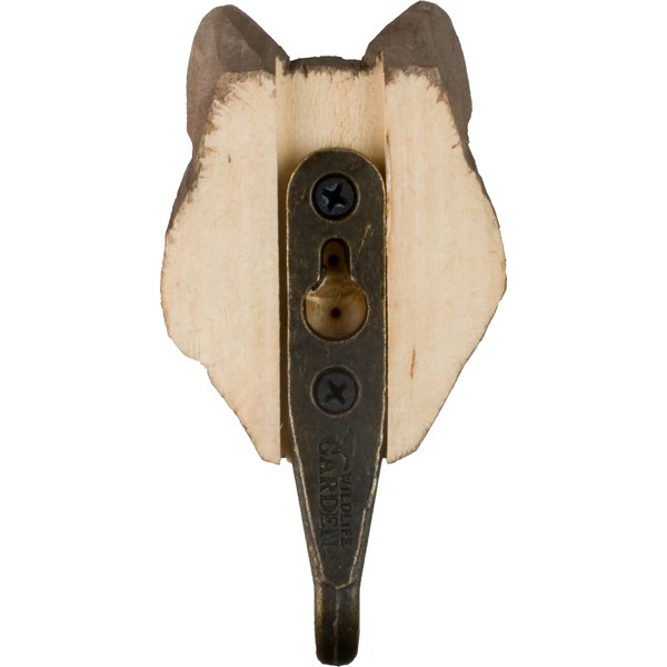 Einzigartiger Handgeschnitzter Waschbär Wandhaken aus Holz & Metall für Kleidung