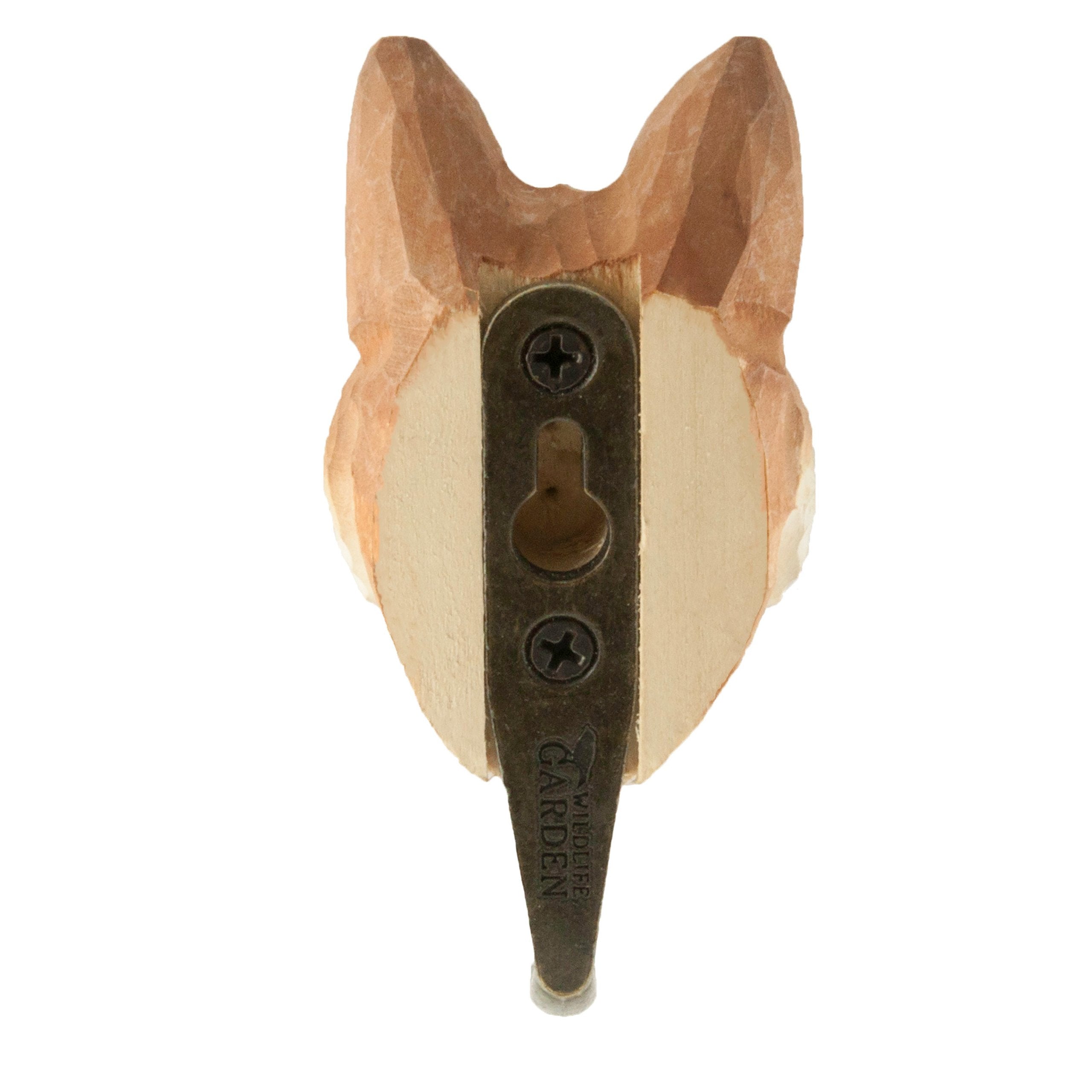 Wandhaken Fuchs: Handgeschnitztes Holz, Robustes Metall, Handbemalt, Dekorativer Blickfang