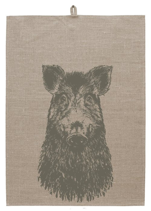 Frohstoff Hochwertiges Leinen Geschirrtuch mit Handgefertigtem Tiermotiv – Natur Pur!