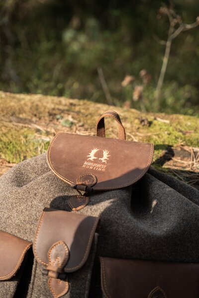 Nordforest Hunting Jagdrucksack Wollfilz 20L - Leiser, Robuster Wanderrucksack mit Lederdetails