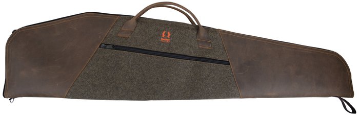 Nordforest Hunting Premium Wollfilz Gewehrfutteral für Langwaffen mit Lederbesatz und Polsterung