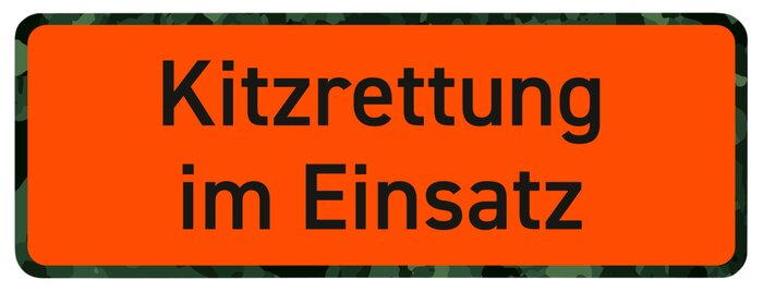 Wilde Hilde Original Magnetschild: Robuste Kitzrettung im Einsatz, UV-beständig