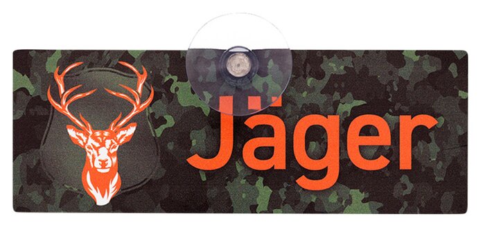 Wilde Hilde Original Jäger Autoschild: Robuste Aluminiumverbund Windschutzscheiben-Dekoration