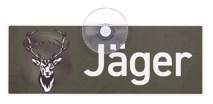 Wilde Hilde Original Jäger Autoschild: Robuste Aluminiumverbund Windschutzscheiben-Dekoration