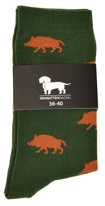 Krawattendackel Alpaka-Socken mit Wildschwein-Motiv: Atmungsaktiv, Langlebig, Bequem für Jäger