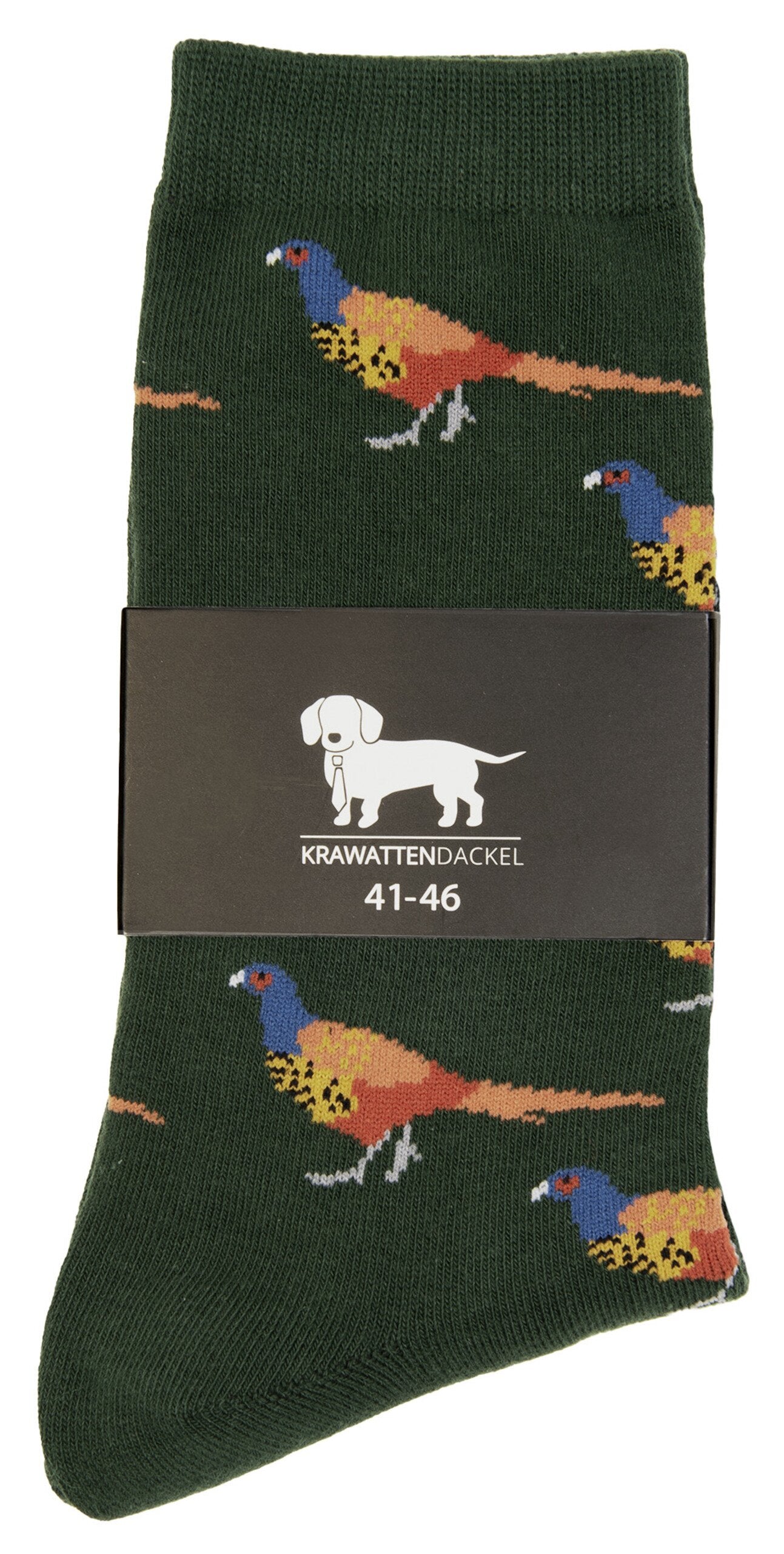 Bequeme Krawattendackel Socken mit elegantem Fasanen-Motiv für Herren und Damen