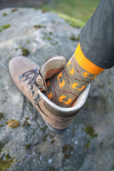 Nordforest Hunting Bequeme Jagdsocken Geweih-Motiv - Oliv-Bunt für Herren & Damen