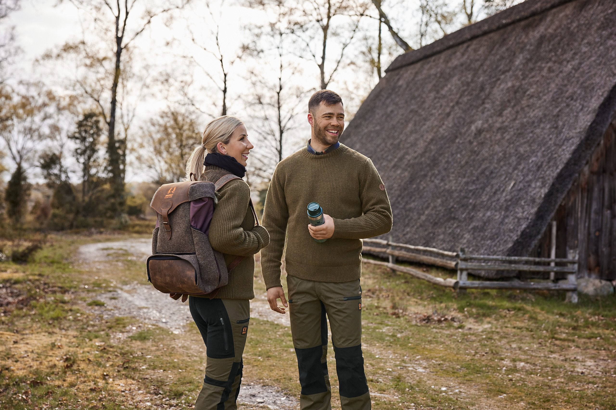 Nordforest Hunting Robuster 20L Jagdrucksack aus Wollfilz mit Premium-Lederdetails