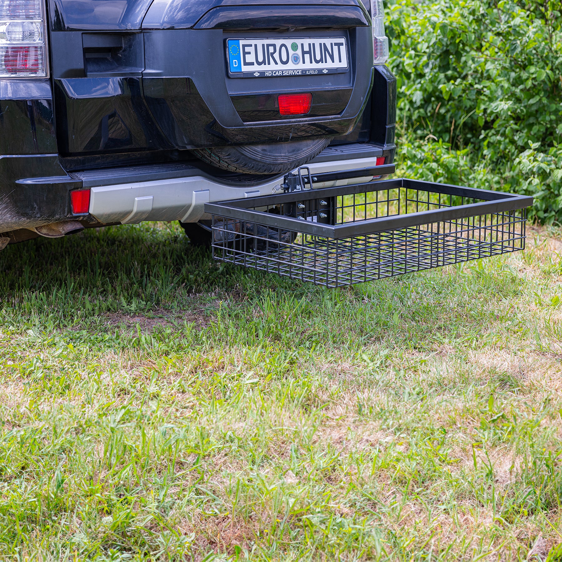 EUROHUNT Heckträger 1020x530x165 mm beschichtet mit abklappbarer Schnellkupplung