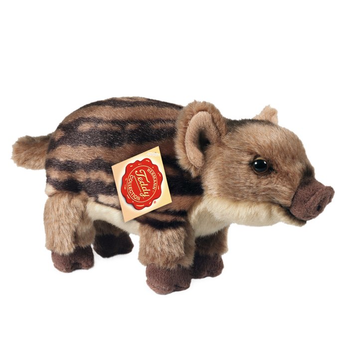 Teddy Hermann Kuschel-Frischling: Lebensechtes, weiches Wildschwein-Plüschtier, maschinenwaschbar, 20 cm