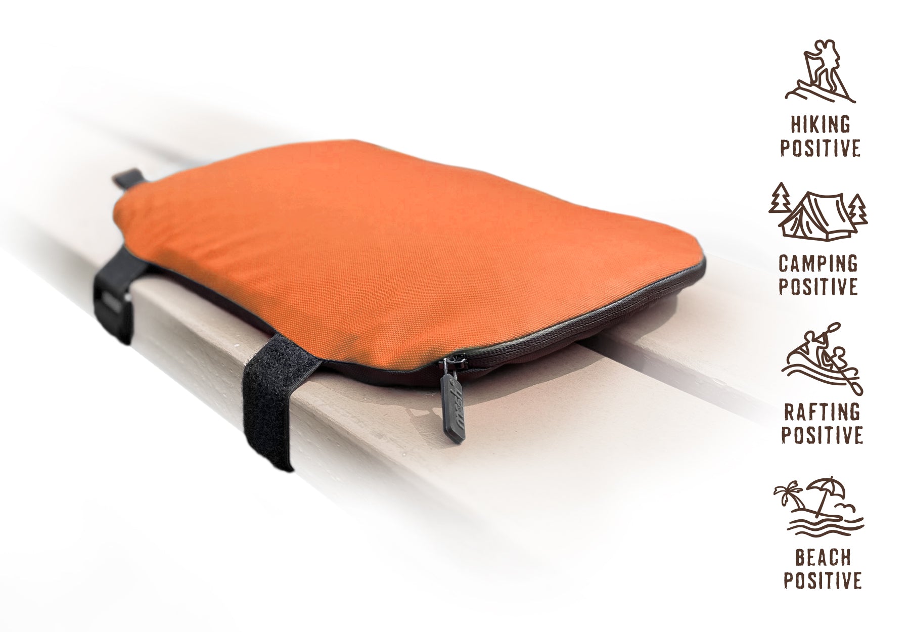 Kamper Outdoorsitzkissen Orange mit BEECELL Gelkern, wasserdicht, faltbar für Jagd & Camping
