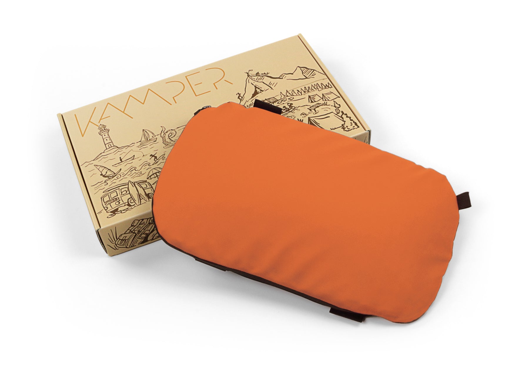 Kamper Outdoorsitzkissen Orange mit BEECELL Gelkern, wasserdicht, faltbar für Jagd & Camping