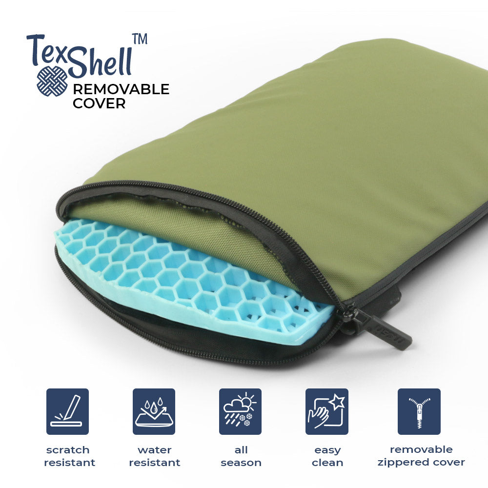 Kamper Outdoor Sitzkissen Grün mit Gelkern: Wasserdicht, Ergonomisch für Jagd & Camping