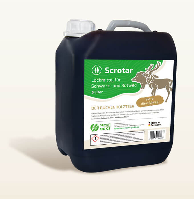 Scrotar Dünnflüssiger Buchenholzteer 5 Liter Lockmittel für Wildschweine und Rotwild