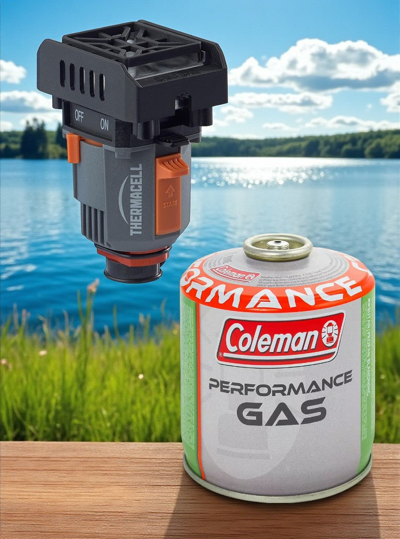 Thermacell Backpacker Mückenschutzgerät & Coleman C500 Gaskartusche Outdoor Bundle